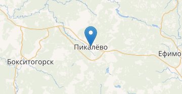 Map Pikalevo, Leningradskaya obl